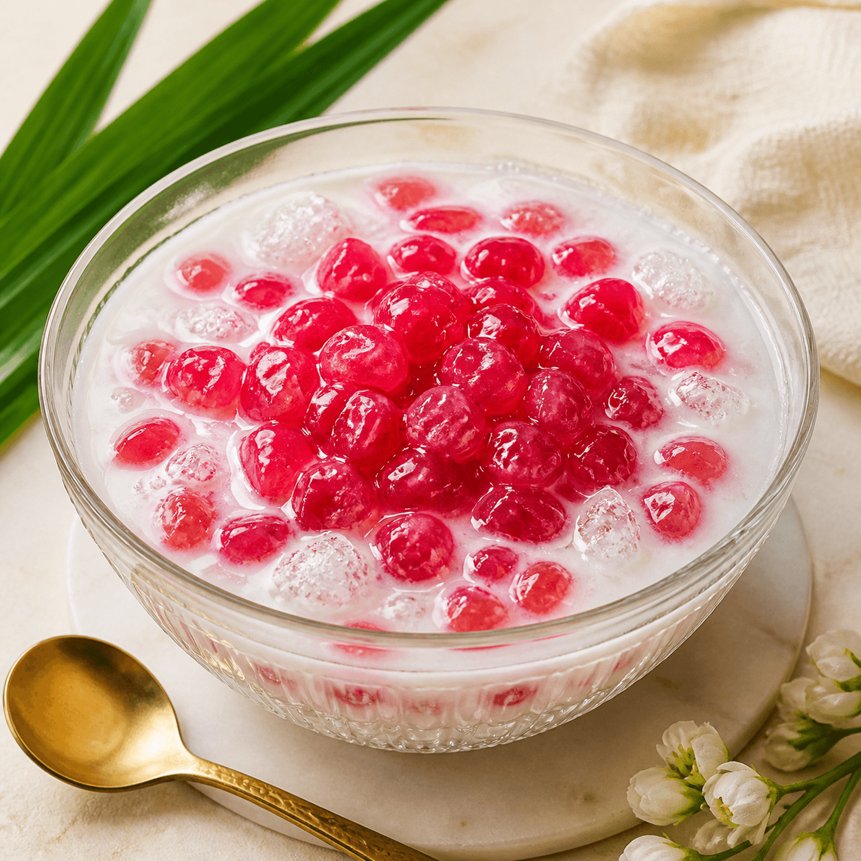 Ruby red tub tim grob in chilled coconut milk